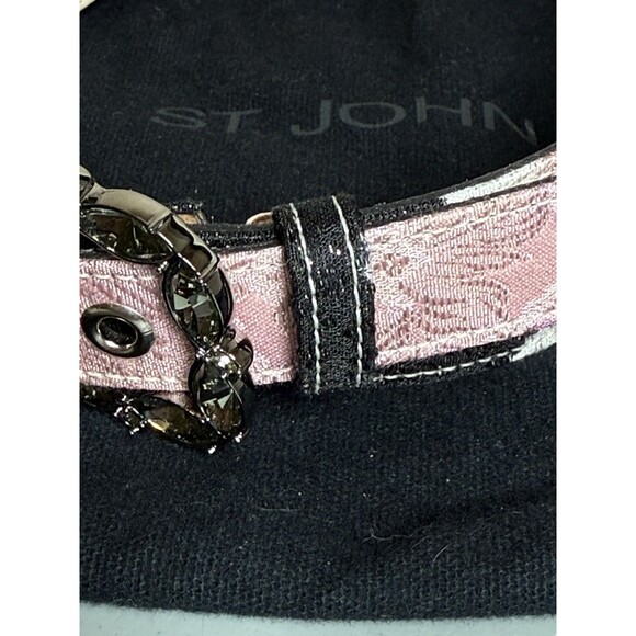 St. John 45478 Textured Cowgirl Waist Belt Rhinestone Buckle Sz 10 Dust Bag main image 14